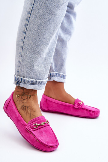 Mocassins classiques roses en daim pour femmes Corinell