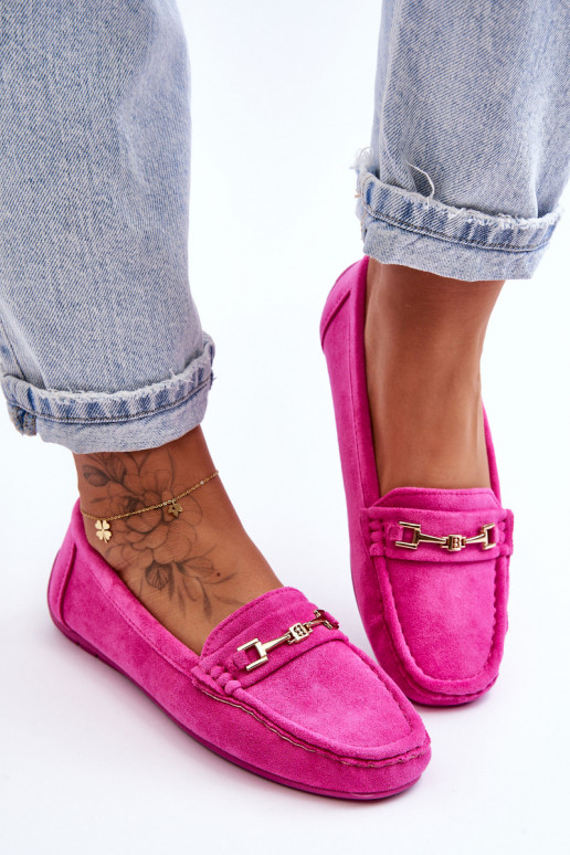 Mocassins classiques roses en daim pour femmes Corinell