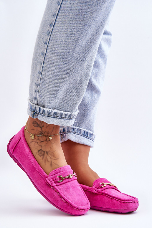 Mocassins classiques roses en daim pour femmes Corinell