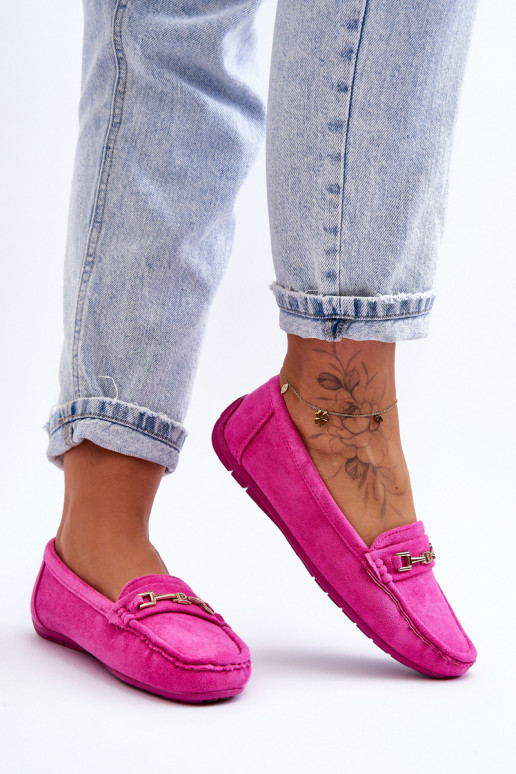 Mocassins classiques roses en daim pour femmes Corinell