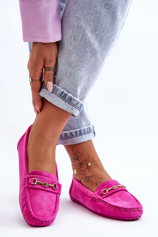 Mocassins classiques roses en daim pour femmes Corinell