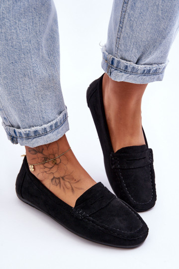 Mocassins élégants noirs en daim Lenvie
