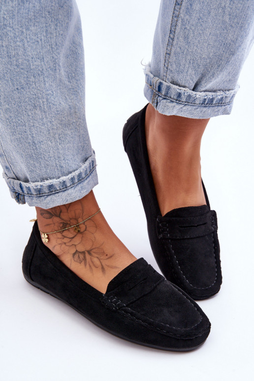 Mocassins élégants noirs en daim Lenvie