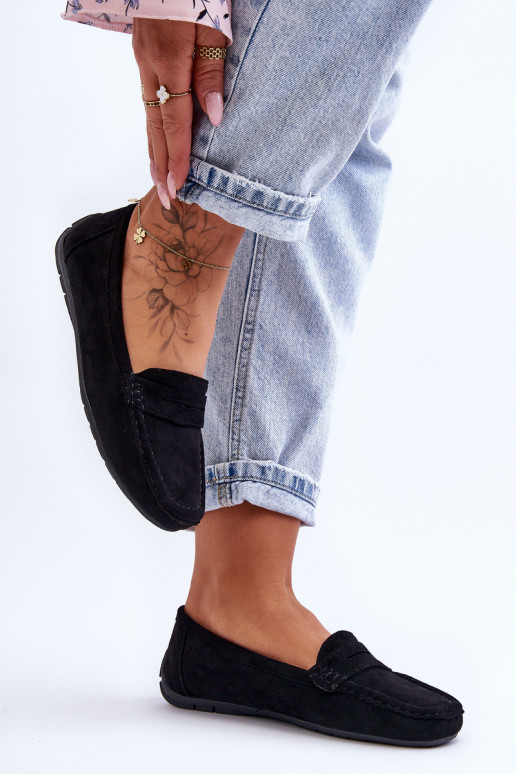 Mocassins élégants noirs en daim Lenvie