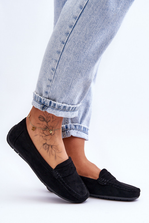 Mocassins élégants noirs en daim Lenvie