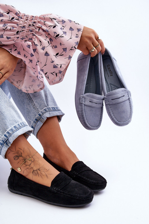 Mocassins élégants noirs en daim Lenvie