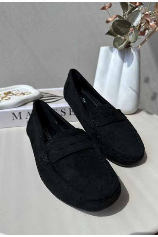 Mocassins élégants noirs en daim Lenvie