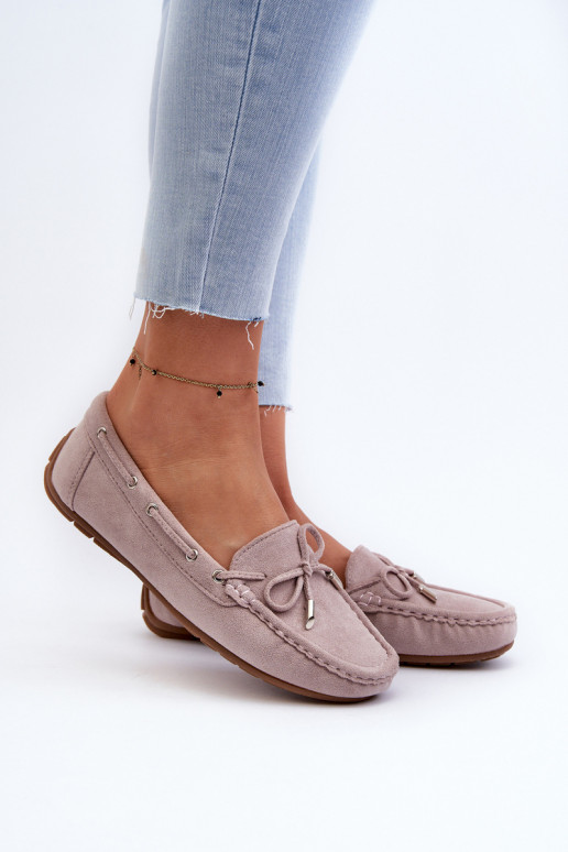 Mocassins élégants violets en daim Si Passione