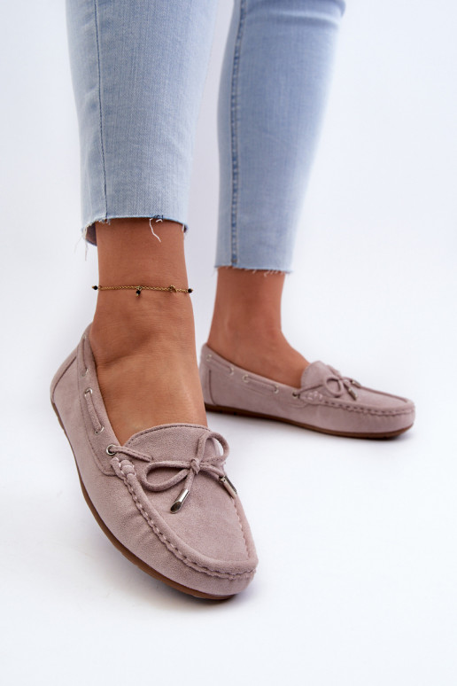 Mocassins élégants violets en daim Si Passione