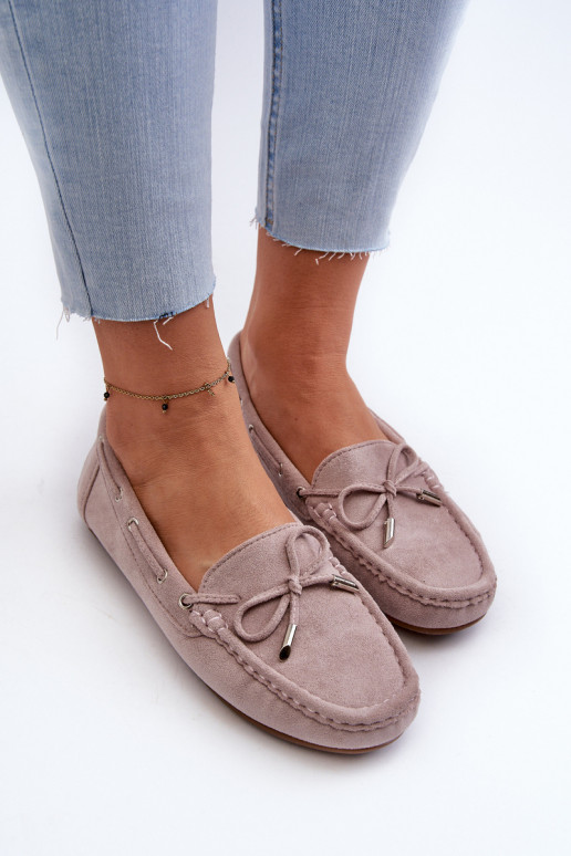 Mocassins élégants violets en daim Si Passione