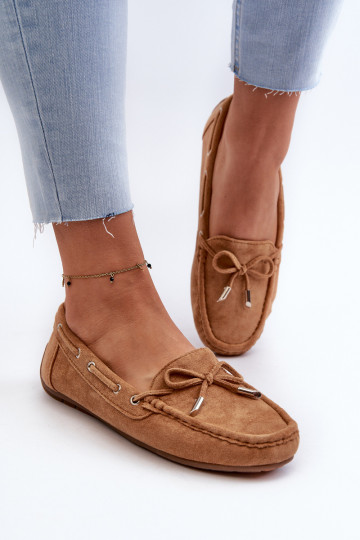 Mocassins élégants marron en daim Si Passione