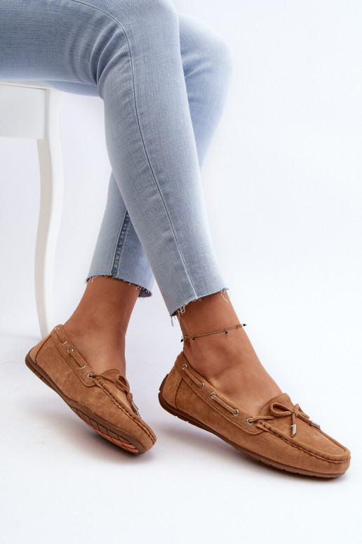 Mocassins élégants marron en daim Si Passione