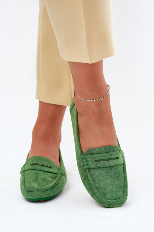 Mocassins élégants verts en daim Lenvie