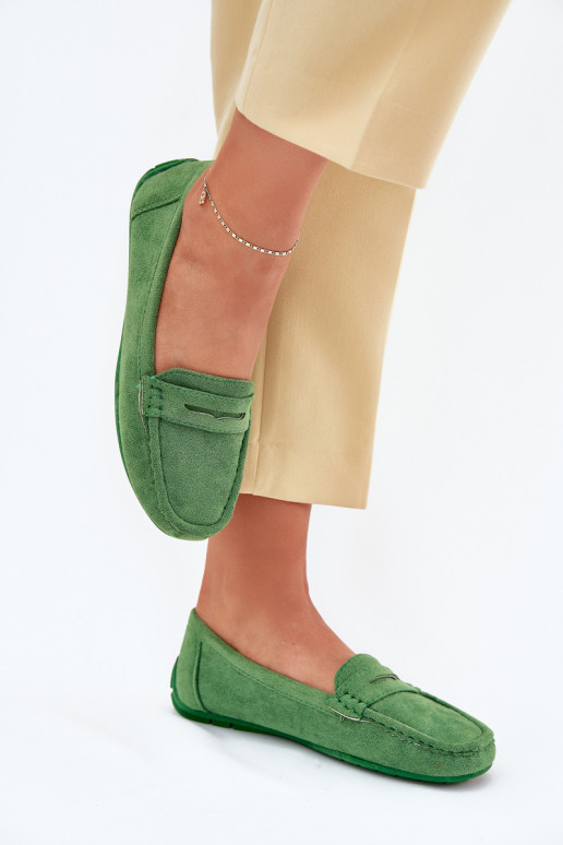 Mocassins élégants verts en daim Lenvie
