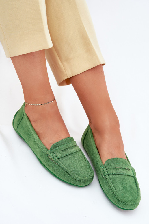 Mocassins élégants verts en daim Lenvie