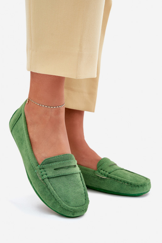 Mocassins élégants verts en daim Lenvie