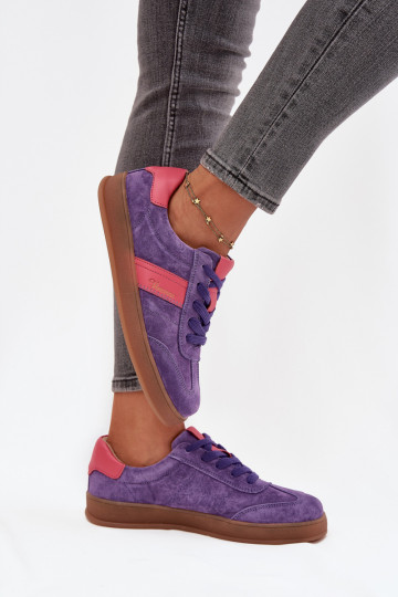 Baskets violettes en daim pour femmes Vinceza 79576