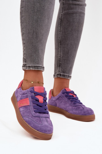 Baskets violettes en daim pour femmes Vinceza 79576 2