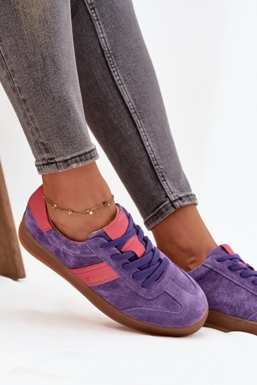 Baskets violettes en daim pour femmes Vinceza 79576