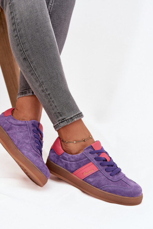 Baskets violettes en daim pour femmes Vinceza 79576