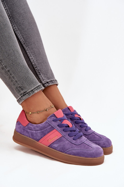Baskets violettes en daim pour femmes Vinceza 79576