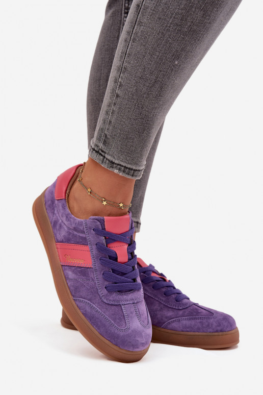 Baskets violettes en daim pour femmes Vinceza 79576