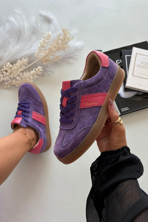 Baskets violettes en daim pour femmes Vinceza 79576