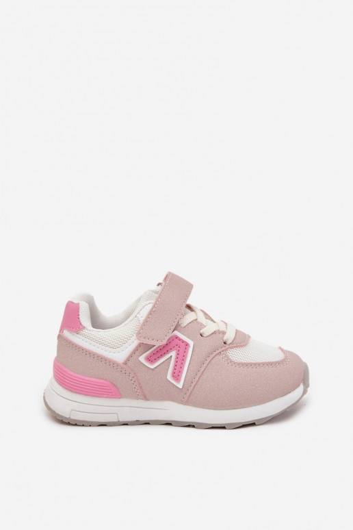 Baskets pour enfants roses avec fermetures Velcro Galisse