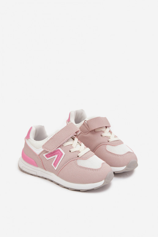 Baskets pour enfants roses avec fermetures Velcro Galisse