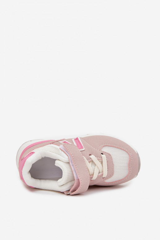 Baskets pour enfants roses avec fermetures Velcro Galisse