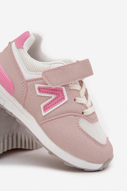 Baskets pour enfants roses avec fermetures Velcro Galisse