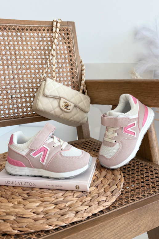 Baskets pour enfants roses avec fermetures Velcro Galisse