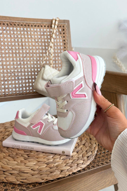 Baskets pour enfants roses avec fermetures Velcro Galisse