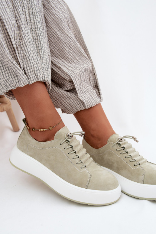 chaussures Chaussures modèle baskets avec une plateformeActivéturalnego en daimu couleur menthe Blushy