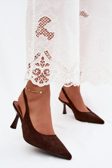 Sandales pour femmes à talons fins en daim synthétique Saria 2