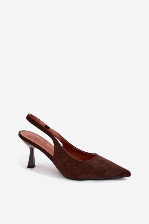 Sandales pour femmes à talons fins en daim synthétique Saria