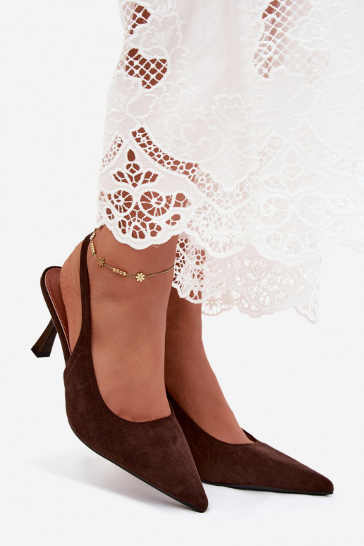 Sandales pour femmes à talons fins en daim synthétique Saria