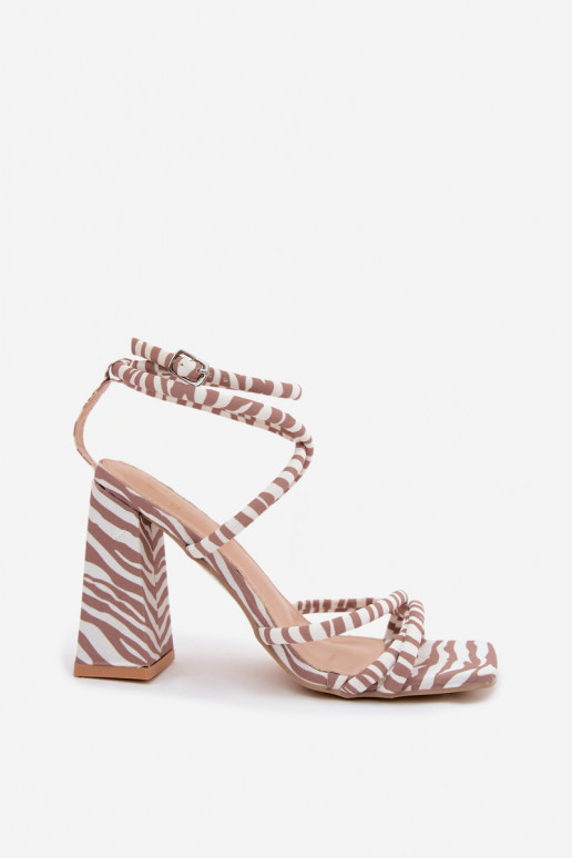 Sandales à talons hauts en sable Zebra Josette