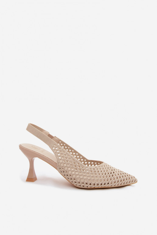 avec des éléments ajourés  Sandales à talons hauts Typu Klepsydra beige Cherryla