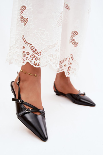Sandales pour femmes avec brides en cuir synthétique noir Glamira 2