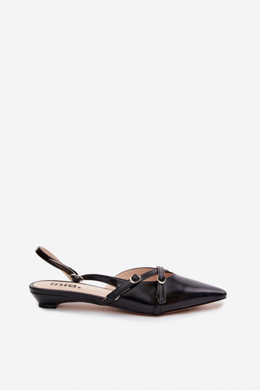 Sandales pour femmes avec brides en cuir synthétique noir Glamira