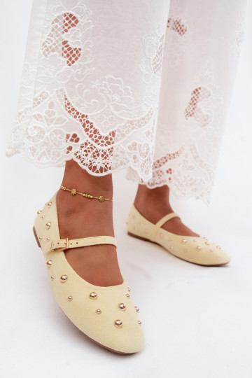 Ballerines avec décoration et brides en jaune Cuddly