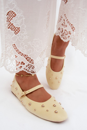 Ballerines avec décoration et brides en jaune Cuddly 2
