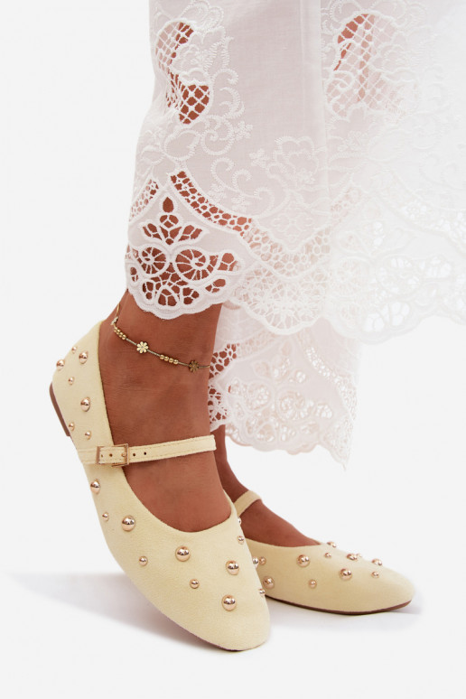 Ballerines avec décoration et brides en jaune Cuddly
