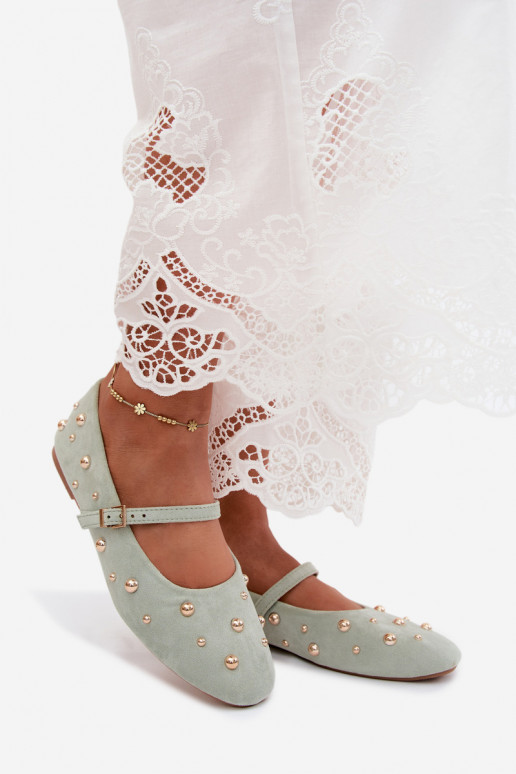 Ballerines avec décoration et brides en menthe Cuddly