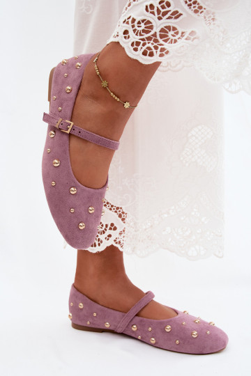 Ballerines avec décoration et brides en violet Cuddly