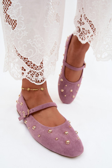 Ballerines avec décoration et brides en violet Cuddly 2