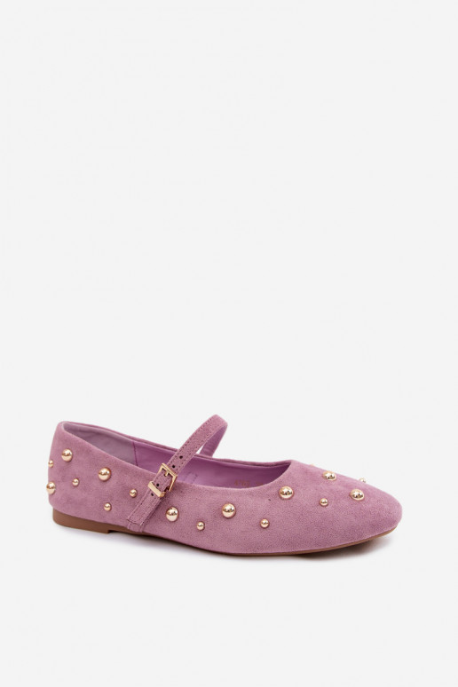 Ballerines avec décoration et brides en violet Cuddly