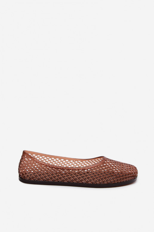 Ballerines en caoutchouc à lacets en marron Bonnita