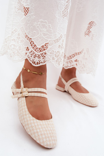 Sandales pour femmes couleur sable avec des lanières et des talons larges Kamelijah 2